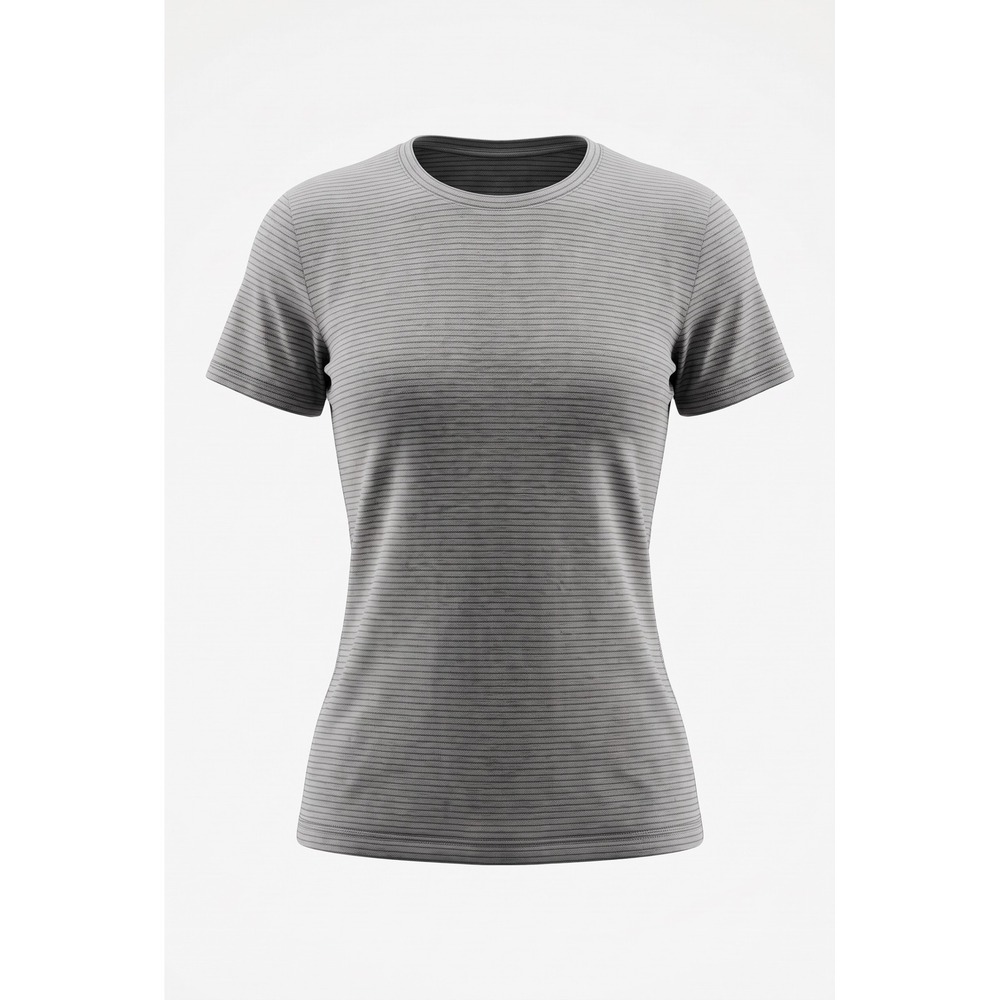 St Johns Bay Terra-Tek Quick-Dri Striped Active Tee Grey XXL